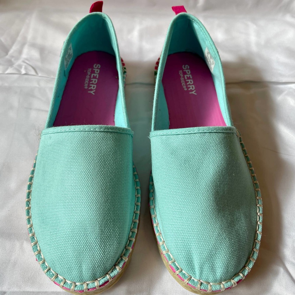 Sperry Skysail Girl’s Watermelon Slip On Canvas Espadrille Sz 4M